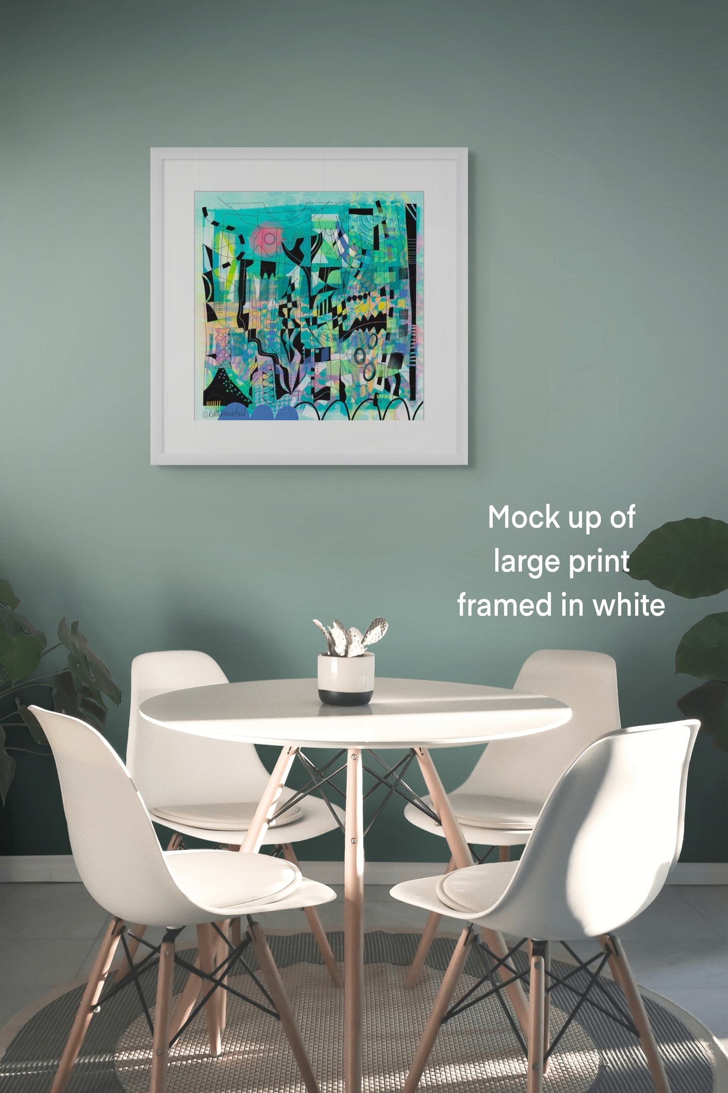 ‘Cool Greens’ abstract art print
