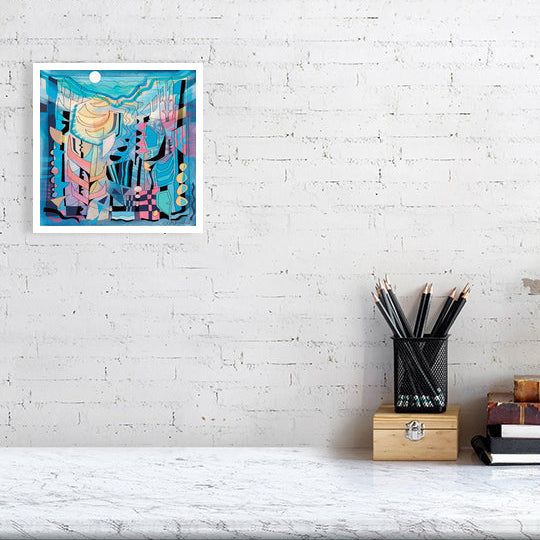 Aglow abstract art print by Ruth Dronsfield – warm luminous tones, giclée fine art print, UK artist