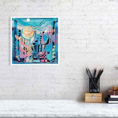 Aglow abstract art print by Ruth Dronsfield – warm luminous tones, giclée fine art print, UK artist