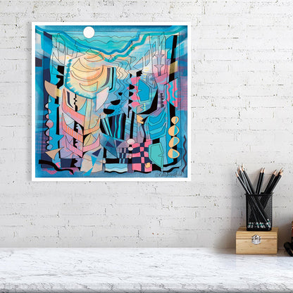 Aglow abstract art print by Ruth Dronsfield – warm luminous tones, giclée fine art print, UK artist