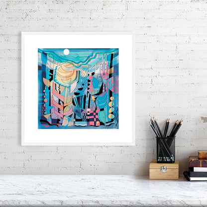 Aglow abstract art print by Ruth Dronsfield – warm luminous tones, giclée fine art print, UK artist